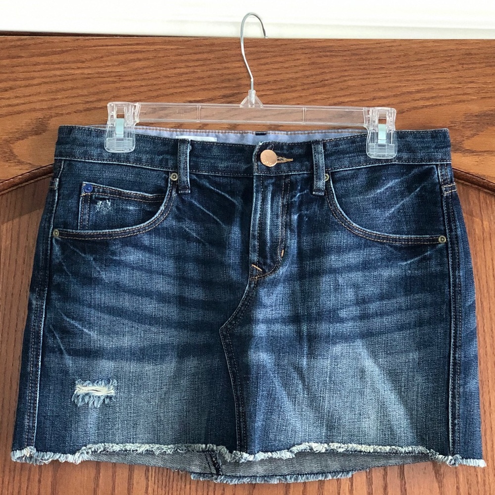 Denim skirt distressed GAP